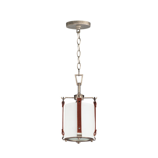 Maxim - 16132FTWZBSD - One Light Pendant - Sausalito - Weathered Zinc / Brown Suede
