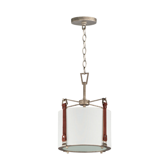Maxim - 16133FTWZBSD - One Light Pendant - Sausalito - Weathered Zinc / Brown Suede