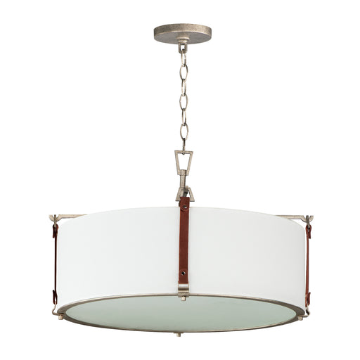 Maxim - 16135FTWZBSD - Four Light Pendant - Sausalito - Weathered Zinc / Brown Suede