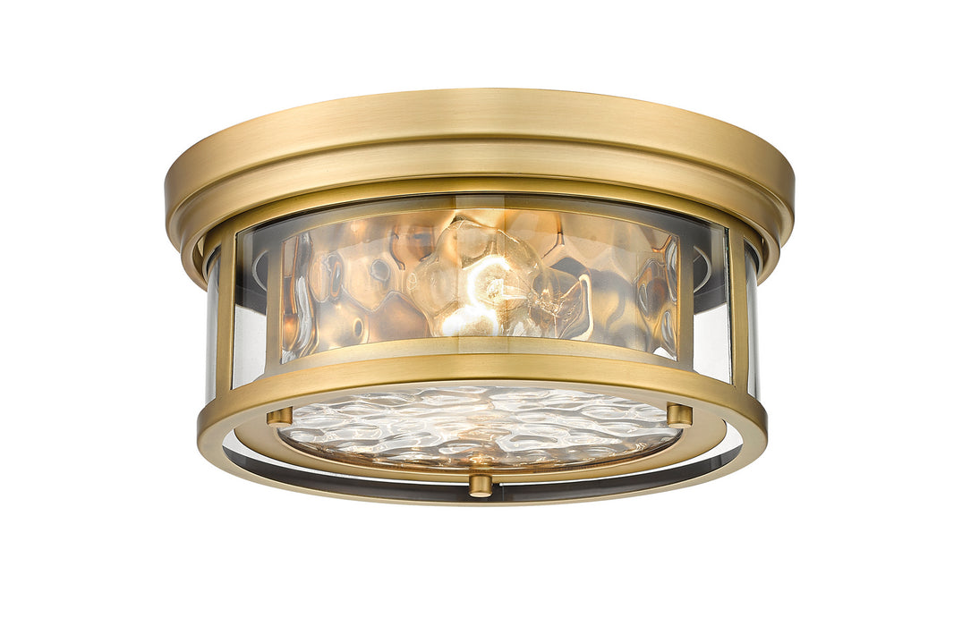 Z-Lite - 493F2-RB - Two Light Flush Mount - Clarion - Rubbed Brass