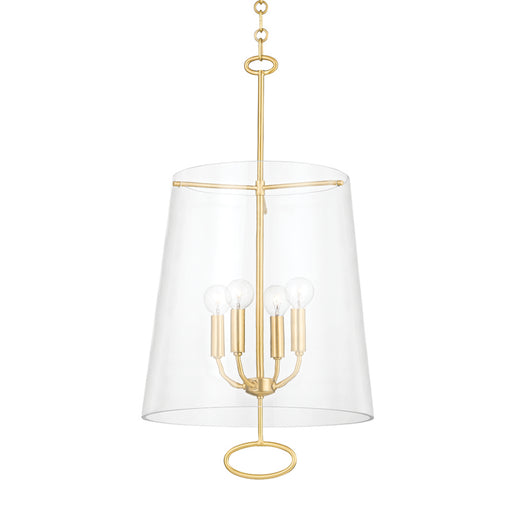 Hudson Valley - 4717-AGB - Four Light Pendant - James - Aged Brass