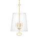 Hudson Valley - 4717-AGB - Four Light Pendant - James - Aged Brass