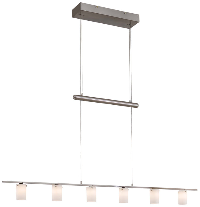 George Kovacs - P8027-084 - Six Light Island Pendant - Counter Weights - Brushed Nickel