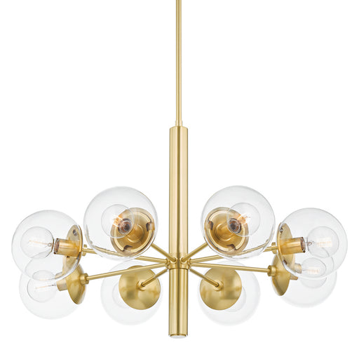 Mitzi - H503808-AGB - Eight Light Chandelier - Meadow - Aged Brass
