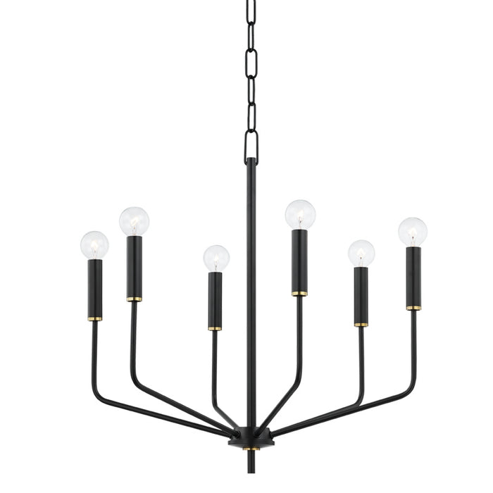 Mitzi - H516806-AGB/SBK - Six Light Chandelier - Bailey - Aged Brass ...