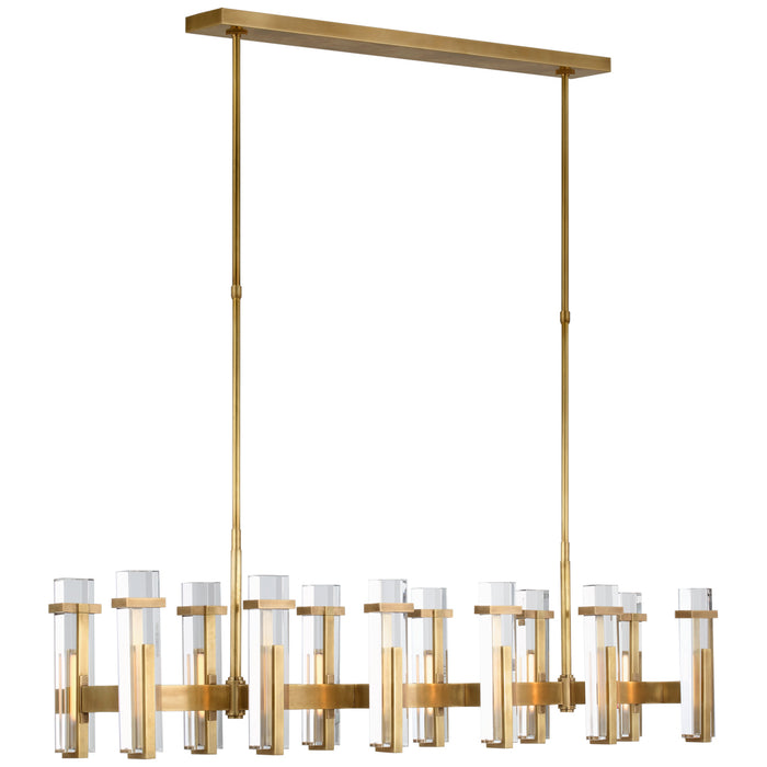 Visual Comfort - S 5915HAB-CG - LED Linear Chandelier - Malik - Hand-Rubbed Antique Brass