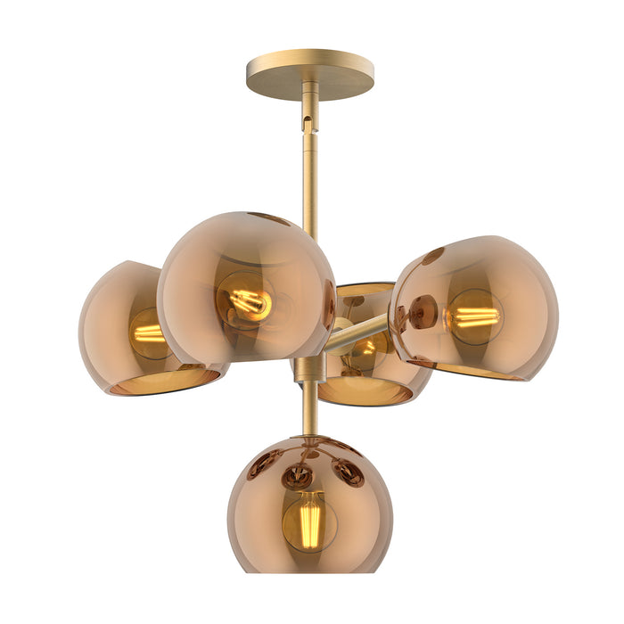 Alora - CH548518BGCP - Five Light Chandelier - Willow - Brushed Gold/Copper Glass