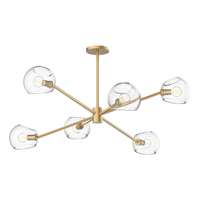Alora - CH548637BGCL - Six Light Chandelier - Willow - Brushed Gold/Clear Glass