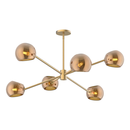 Alora - CH548637BGCP - Six Light Chandelier - Willow - Brushed Gold/Copper Glass
