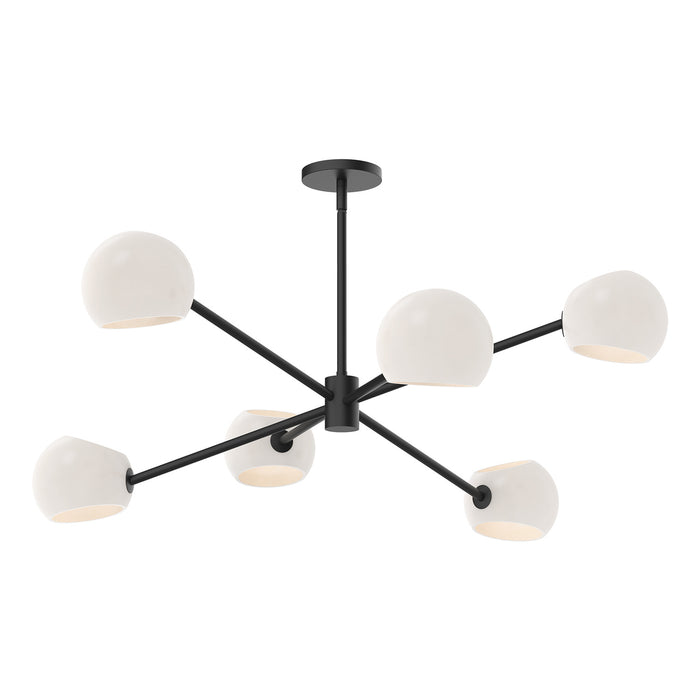 Alora - CH548637MBOP - Six Light Chandelier - Willow - Matte Black/Opal Matte Glass