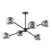 Alora - CH548637MBSM - Six Light Chandelier - Willow - Matte Black/Smoked Solid Glass