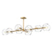 Alora - LP548848BGCL - Eight Light Linear Pendant - Willow - Brushed Gold/Clear Glass