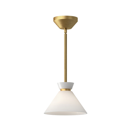 Alora - PD470108BGGO - One Light Pendant - Halston - Brushed Gold/Glossy Opal Glass