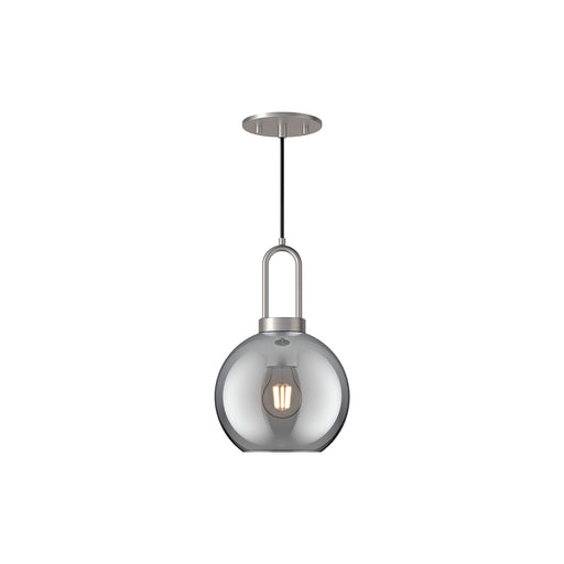 Alora - PD601608BNSM - One Light Pendant - Soji - Brushed Nickel/Smoked Solid Glass
