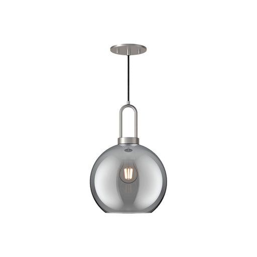 Alora - PD601710BNSM - One Light Pendant - Soji - Brushed Nickel/Smoked Solid Glass