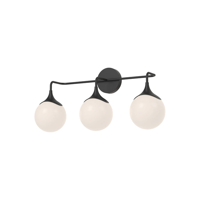 Alora - VL505125MBOP - Three Light Bathroom Fixtures - Nouveau - Matte Black/Opal Matte Glass