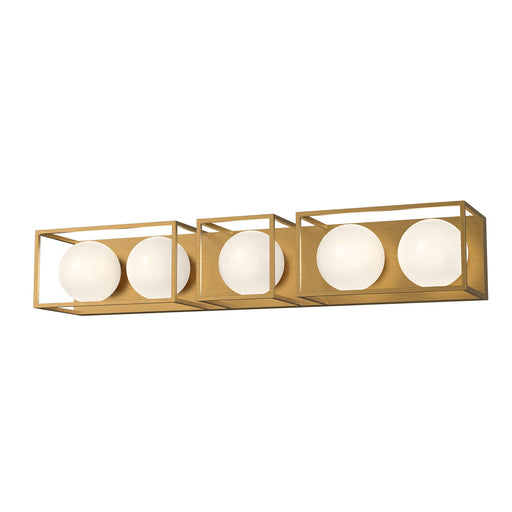 Alora - VL519535AGOP - Five Light Bathroom Fixtures - Amelia - Aged Gold/Opal Matte Glass