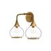 Alora - VL524217AGCL - Two Light Bathroom Fixtures - Hazel - Aged Gold/Clear Glass