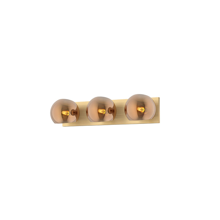 Alora - VL548322BGCP - Three Light Bathroom Fixtures - Willow - Brushed Gold/Copper Glass