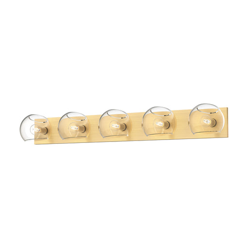 Alora - VL548540BGCL - Five Light Bathroom Fixtures - Willow - Brushed Gold/Clear Glass