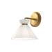 Alora - WV470108BGGO - One Light Vanity - Halston - Brushed Gold/Glossy Opal Glass
