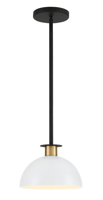 Crystorama - GIG-813-BK-AG - One Light Pendant - Gigi - Matte Black / Aged Brass