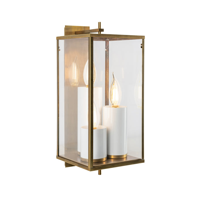 Norwell Lighting - 1151-AG-CL - Three Light Outdoor Wall Mount - Back Bay - Aged Brass