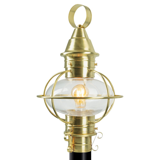Norwell Lighting - 1710-SB-CL - One Light Post Mount - American Onion - Satin Brass