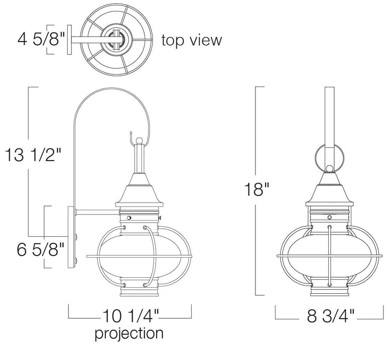 Norwell Lighting - 1713-GM-CL - One Light Outdoor Wall Mount - American Onion - Gun Metal