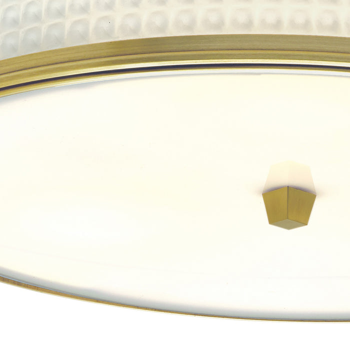 Norwell Lighting - 5665-SB-WG - Three Light Flush Mount - Prism - Satin Brass