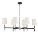 Savoy House - 1-1631-6-173 - Six Light Linear Chandelier - Brody - Matte Black with Polished Nickel