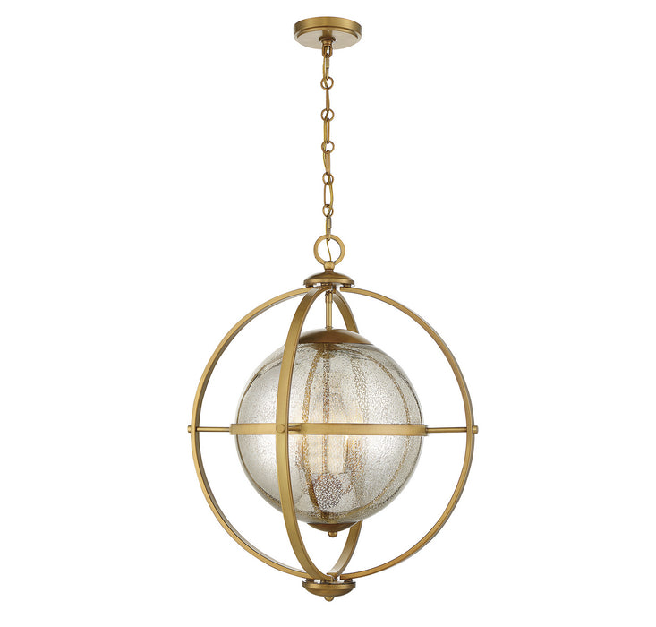 Savoy House - 7-1872-3-322 - Three Light Pendant - Pearl - Warm Brass