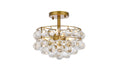 Elegant Lighting - 1107F12BR - Three Light Flush Mount - Savannah - Brass