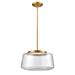 DVI Lighting - DVP43920BR-HMC - LED Pendant - Lunenberg CCT - Brass with Hammered Clear Glass