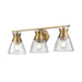 DVI Lighting - DVP47443BR-CRK - Three Light Vanity - Sunnybrook - Brass with Crackle Glass