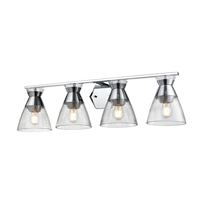 DVI Lighting - DVP47444CH-CRK - Four Light Vanity - Sunnybrook - Chrome with Crackle Glass