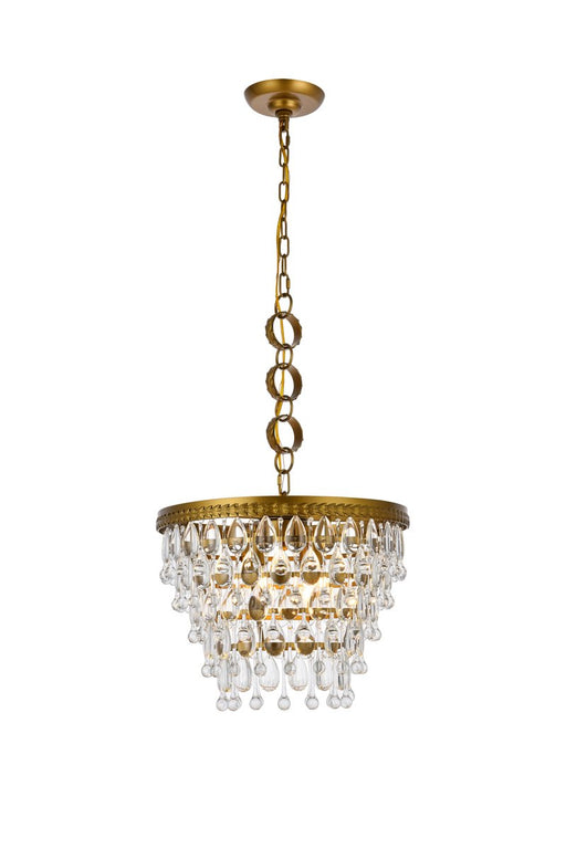 Elegant Lighting - 1219D16BR/RC - Four Light Pendant - Nordic - Brass And Clear