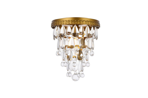 Elegant Lighting - 1219F9BR/RC - One Light Flush Mount - Nordic - Brass And Clear