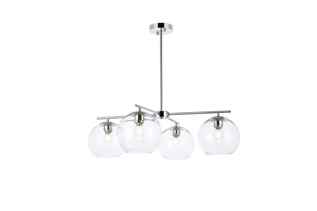 Elegant Lighting - LD2331C - Four Light Pendant - Opus - Chrome And Clear