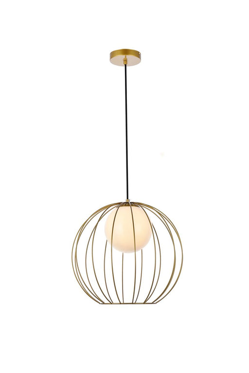 Elegant Lighting - LD2345BR - One Light Pendant - Wetzel - Brass And White
