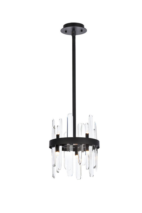 Elegant Lighting - 2200D10BK - Six Light Pendant - Serena - Black