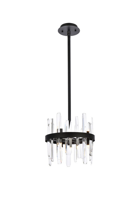 Elegant Lighting - 2200D12BK - Six Light Pendant - Serena - Black