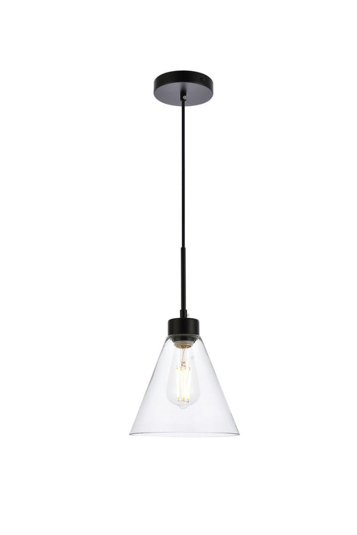 Elegant Lighting - LD2501BK - One Light Pendant - Mera - Black & Clear