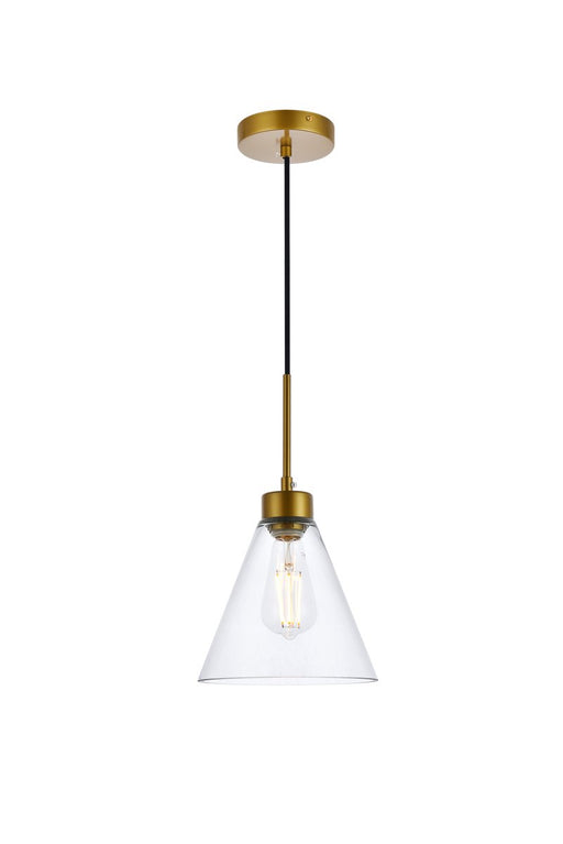 Elegant Lighting - LD2501BR - One Light Pendant - Mera - Brass & Clear