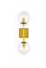 Elegant Lighting - LD2357BR - Two Light Wall Sconce - Neri - Brass And Clear