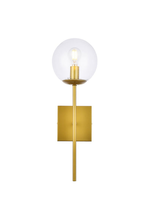 Elegant Lighting - LD2359BR - One Light Wall Sconce - Neri - Brass And Clear