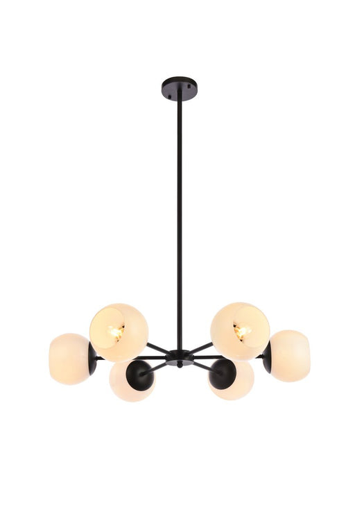 Elegant Lighting - LD645D30BK - Six Light Pendant - Briggs - Black And White