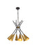 Elegant Lighting - LD651D32BRK - Six Light Pendant - Casen - Black And Brass