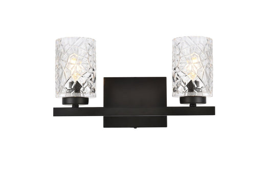 Elegant Lighting - LD7026W14BK - Two Light Bath - Cassie - Black And Clear Shade