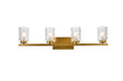 Elegant Lighting - LD7028W32BR - Four Light Bath - Cassie - Brass And Clear Shade